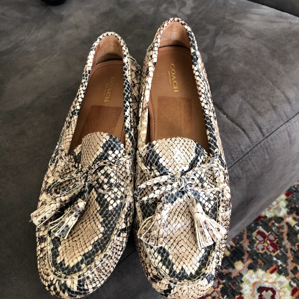 Coach snakeskin loafers